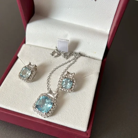 Sapphire earrings and necklace - Picture 3 of 5